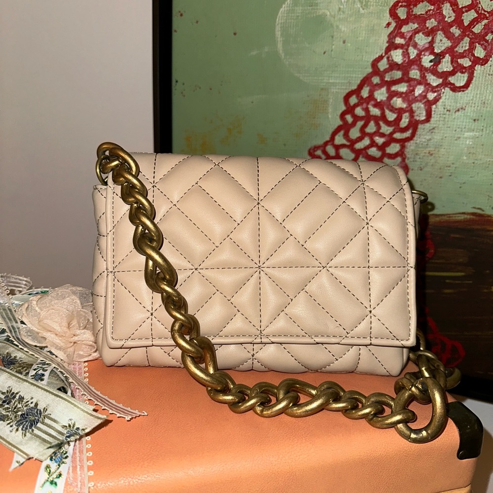 Nude quilted Zara chain bag